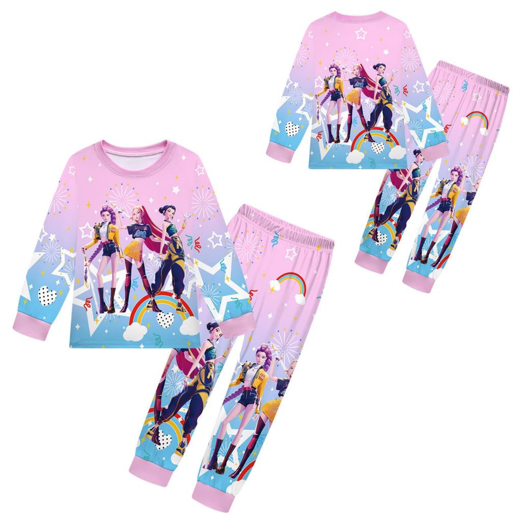Children's Witch  Girls Printed Suit Long Sleeve Pants Suit