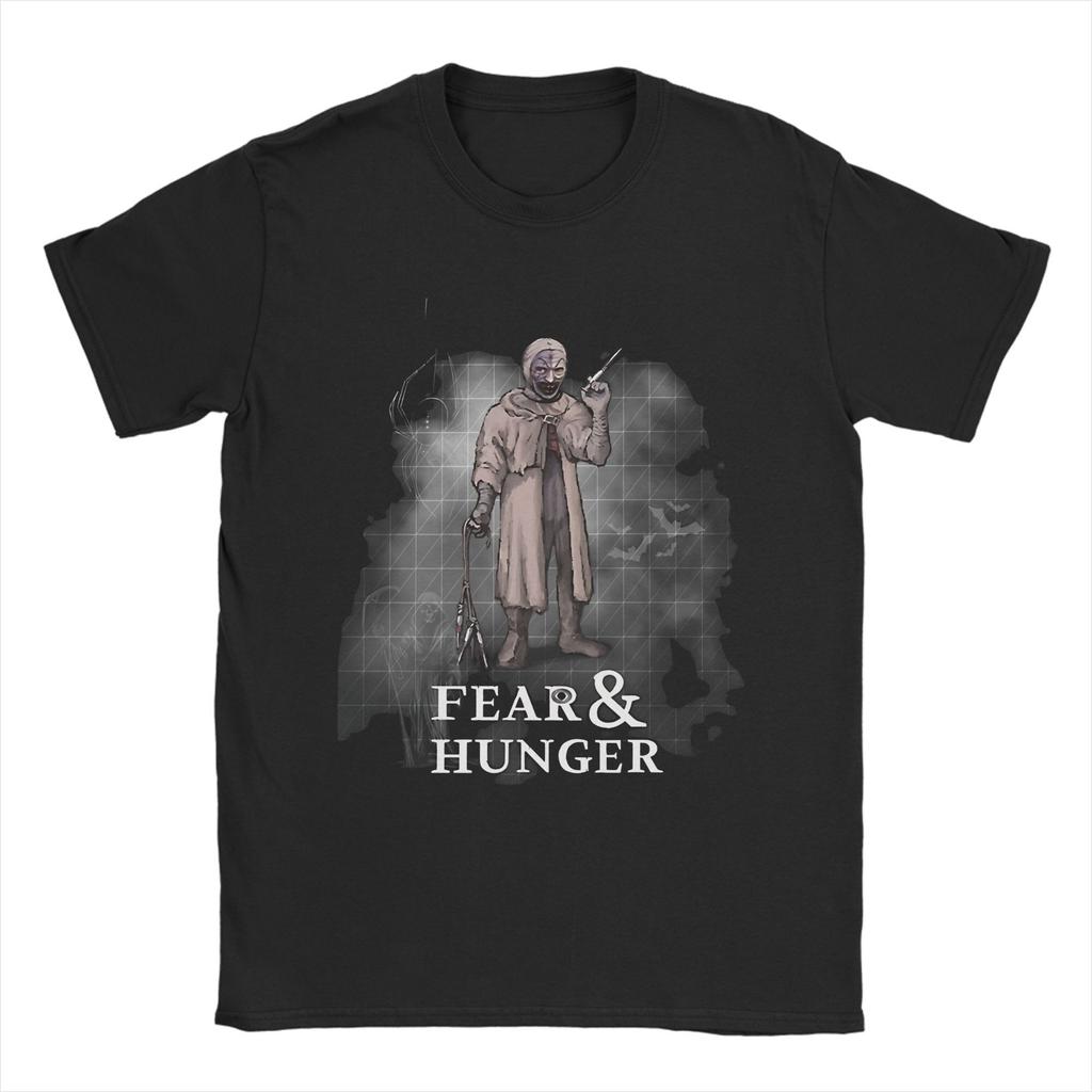 Fear and Hunger Games T-Shirt Men's 100%Cotton Clothing Vintage Horror Crewneck Short Sleeve
