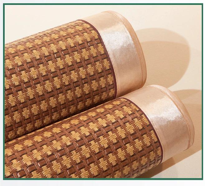Double-Sided Cooling Rattan Mat Set: Thickened, Foldable, Ice Silk Summer Mat for Students