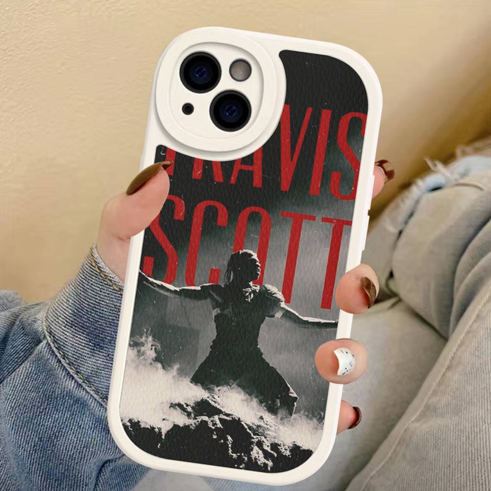 T-Travis S-ScottS Singer Phone Case For IPhone 16 15 14 13 12 11 Pro Max Plus 16E Soft Leather Cover