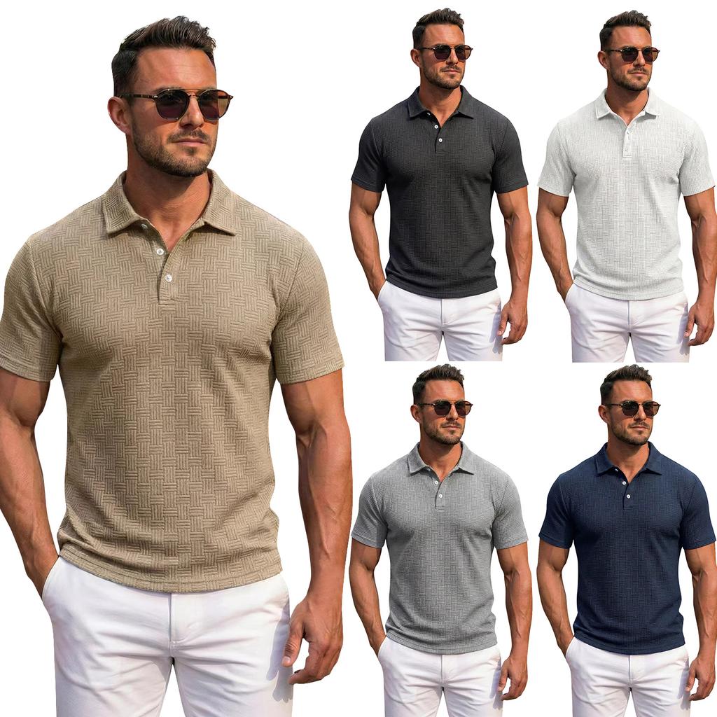 Men's Single Breasted Collared Shirt Men's Casual And Comfortable Short Sleeved Shirt