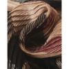 Daks Wool 100  Brown Check Pleated Muffler Dcsc6f581w3