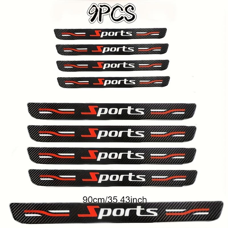 9PCS Car Door Sills Guards Stickers Film Anti Scratch Carbon Fiber Protector Scuff Pedal Cover Auto Accessories