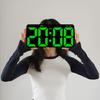 Clear Display LED Wall Clock with Digits, Countdown Calendar and Thermometer Adjustable Brightness for Comfort