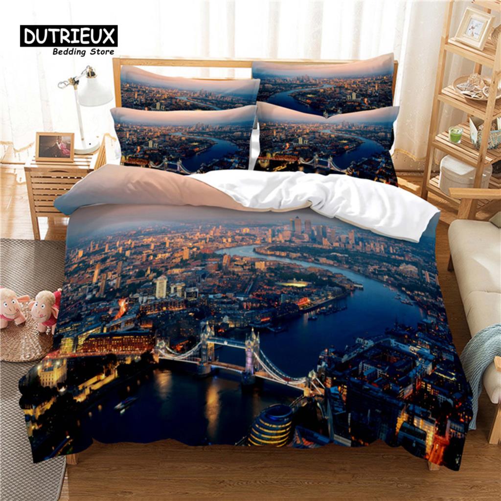 Great Wall Bedding Set, 3Pcs Duvet Cover Set, Soft Comfortable Breathable Duvet Cover, For Bedroom Guest Room Decor