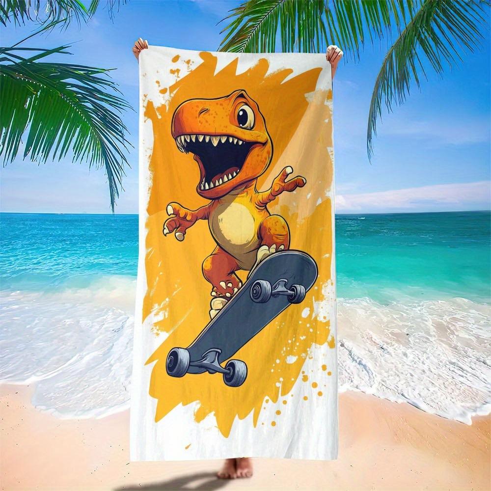 Asciugamano da Spiaggia Cartone Animato Piccolo Dinosauro Europeo e Americano Fabbrica di Stampa Digitale Asciugamano da Bagno Stampa Giocattoli Microfibra Bambini