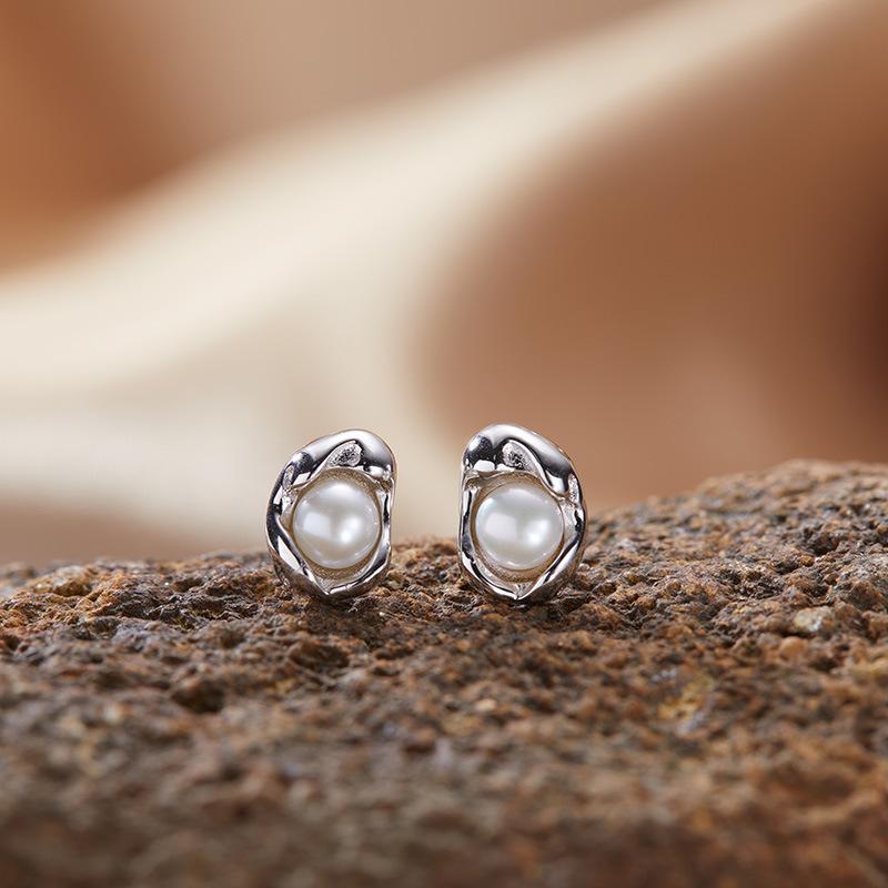 S925 Sterling Silver Natural Gemstone Freshwater Pearl Pendant Necklace Plated With 18K Real Gold Collarbone Chain Niche Cold Feeling Women