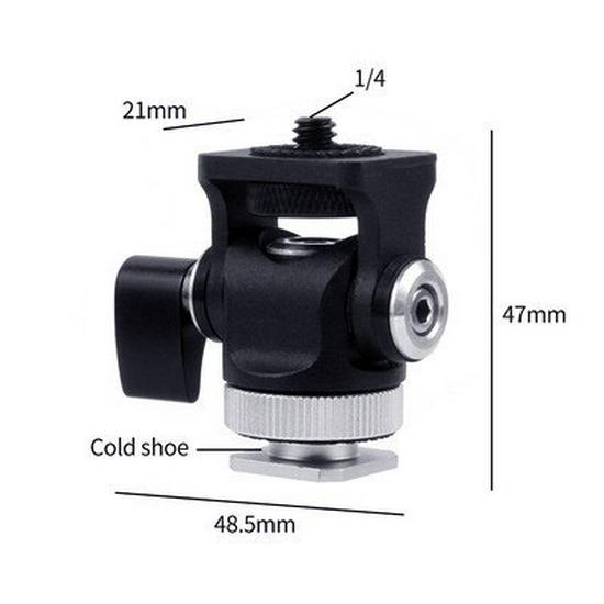 Kamera-Handy-Befestigungshalterung mit Blitzschuh (Heiß/Kalt), 1/4" Schraube Kugelkopf 3/8" Konvertierung für DSLR-Blitzschuh, 58