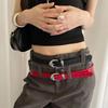 PU Leather Thin Waist Belt Y2k Dress Jeans Belt Designer Women's Belt  For Girls
