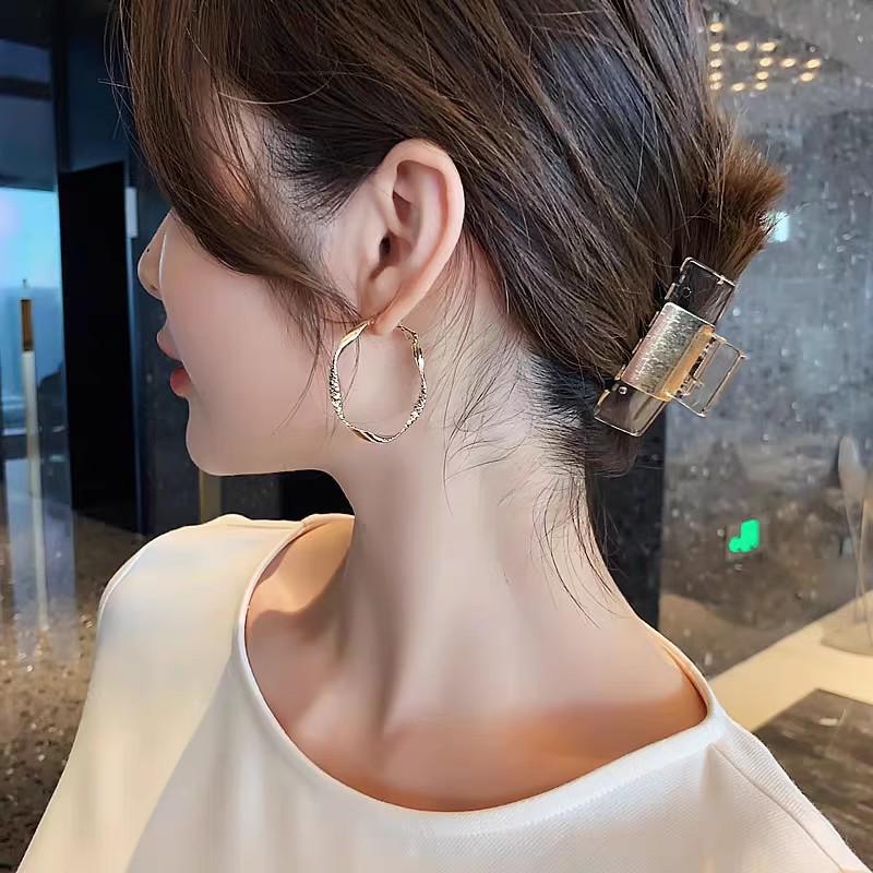Chic Irregular Metal Circle Earrings for Women – Luxe, Unique Design, Trendsetter Style, Bold Hoop.