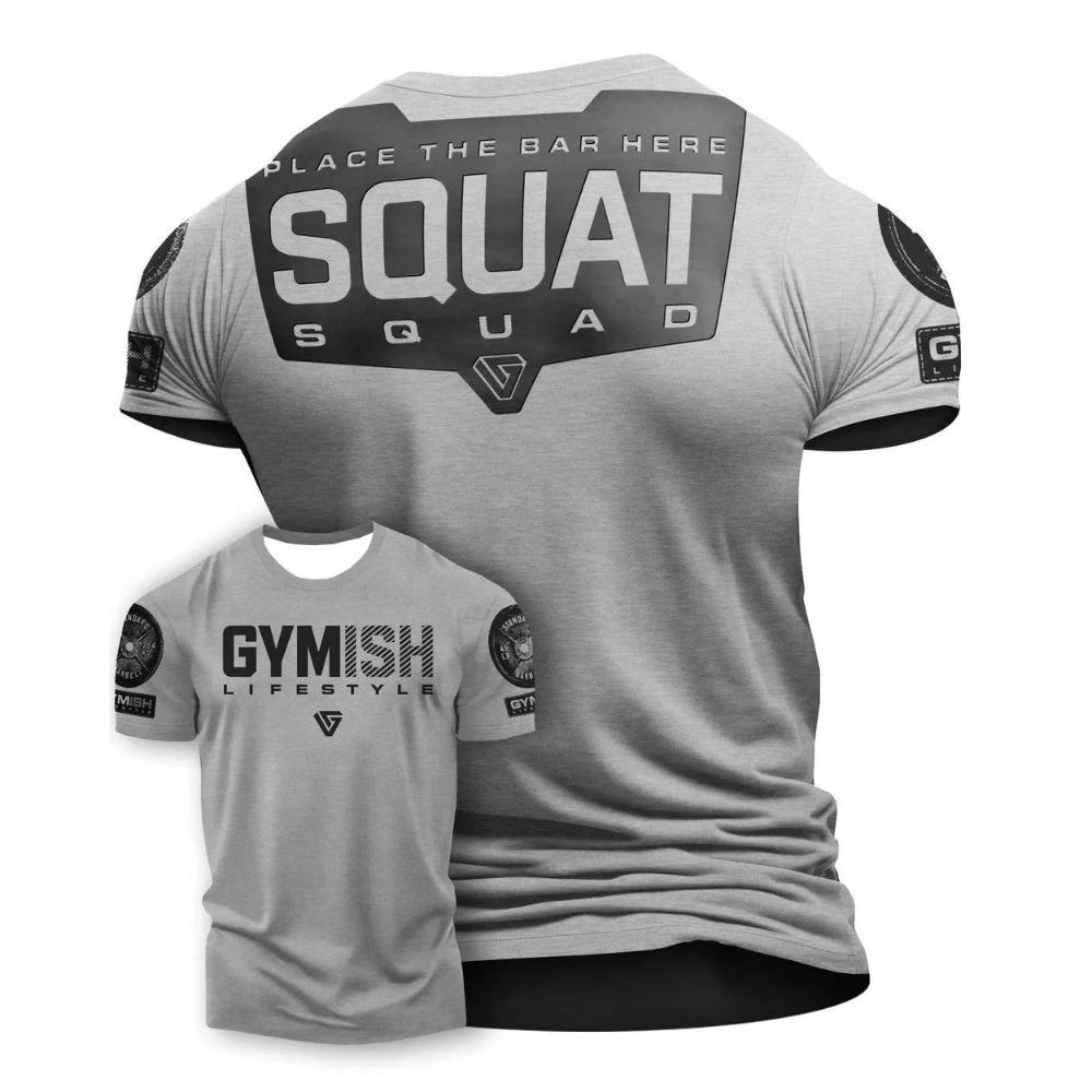

Hot selling summer men s gym training letter printed polyester micro elastic breathable round neck T-shirt outdoor sports top 6XL