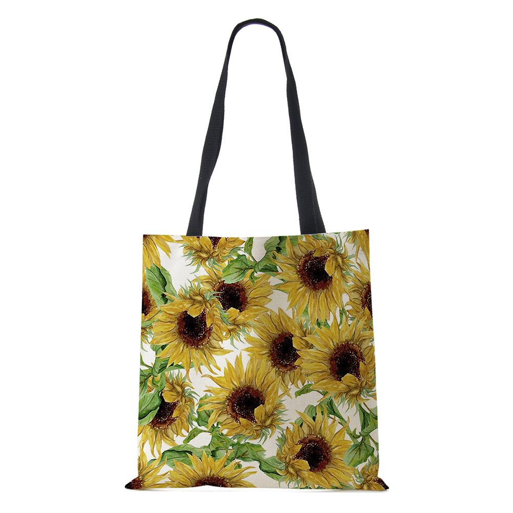Plant Flowers Shoulder Bag Scenery 2022 Women Shopping Reusable Canvas Tote Bag High Capacity Simple Casual Folding Handbag
