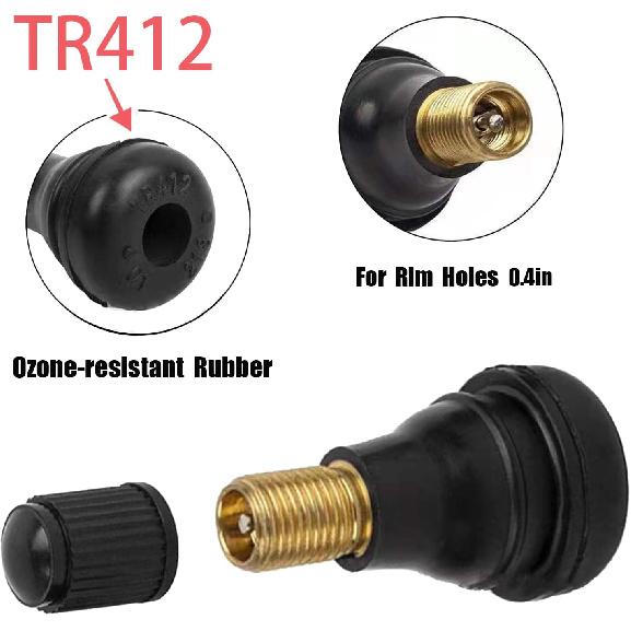 Tire Valve Stem Tool Puller And Taller Kit, Remover And Tallation Set, 6 Pcs TR412 Snap-In Valve Stems With Valve Stem Cores, 1 Pcs Single Head Tire