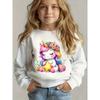 European sizes Kids' Fashionable Comfortable Cute Unicorn Holding Star Print Crew Neck Sweatshirt | Casual Style, Slight Stretch Fabric