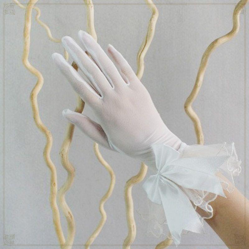

Cos Gauze Hot Girl Gloves Women Gothic Lolita White Mesh Lace Gloves