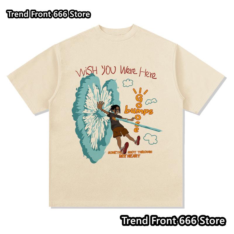 

Летние унисекс-футболки с принтом TRAVIS SCOTT из хлопка Футболки Wish you were here Футболки унисекс с коротким рукавом High Street L