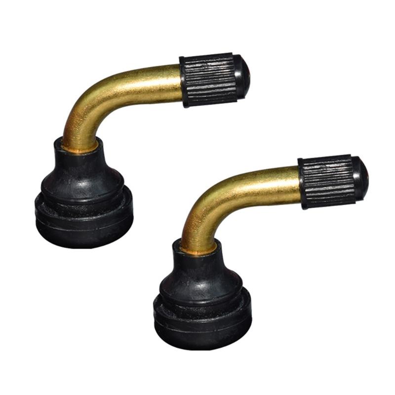 PVR40 50 60 70 Tire Valves Stem 90 Degree Bent Snap In Rubber Base Wheel Tyre Valves Stem with Caps for Motorcycle Tire