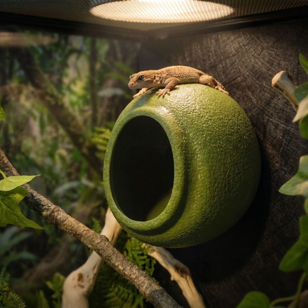 Suction Cup Reptile Hideouts Wall Mounted Multi-size Climbing Habitat Ornament Comfortable Reptile Hiding Cave Tree Frog Habitat