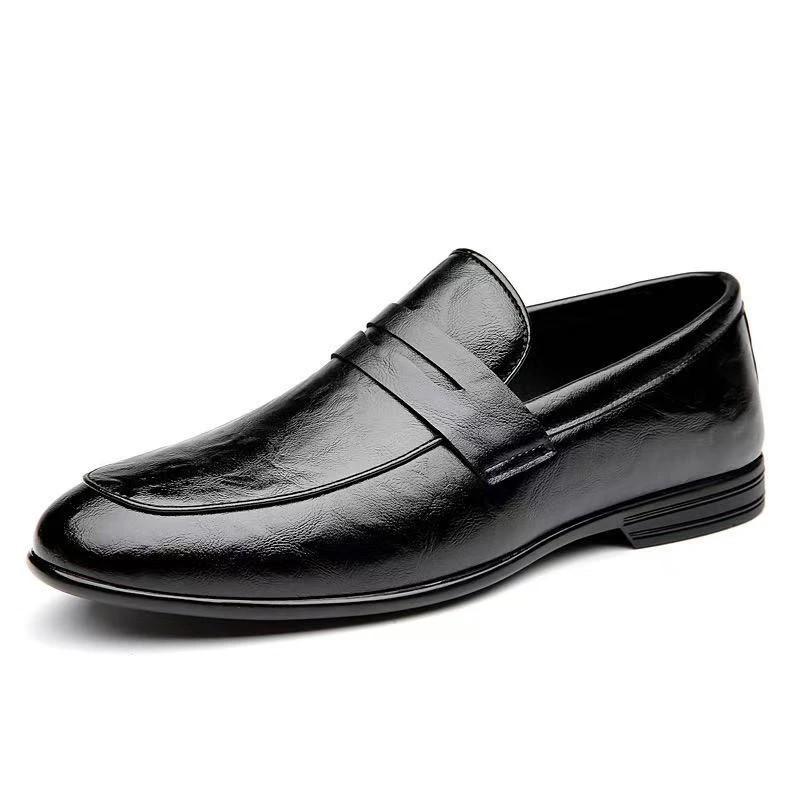 Doudou shoes men's formal leather shoes men's lazy single shoes simple and casual