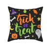 Home Cartoon Pumpkin Head Halloween Pillow Cover Peach Velvet Cushion Cover Office Sofa Cushion Cover