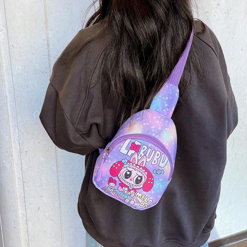 School BagsCartoon Rabbu Children's Breast Bag Boys and Girls Cute Change Bag Casual Versatile Shoulder Crossbody Bag