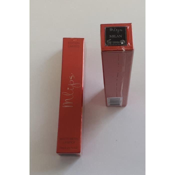 Lipstick - Mlips - Set of 2 - Color Milan - Strawberry Scent - 7 Ml X 2