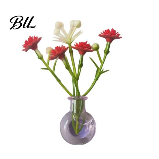 Space-saving Plant Container 1/8/10Pcs Vertical Greenery Vase Magnetic Mini Clear Glass Propagation Planter with Faux Flowers Dorm Room Decor Office