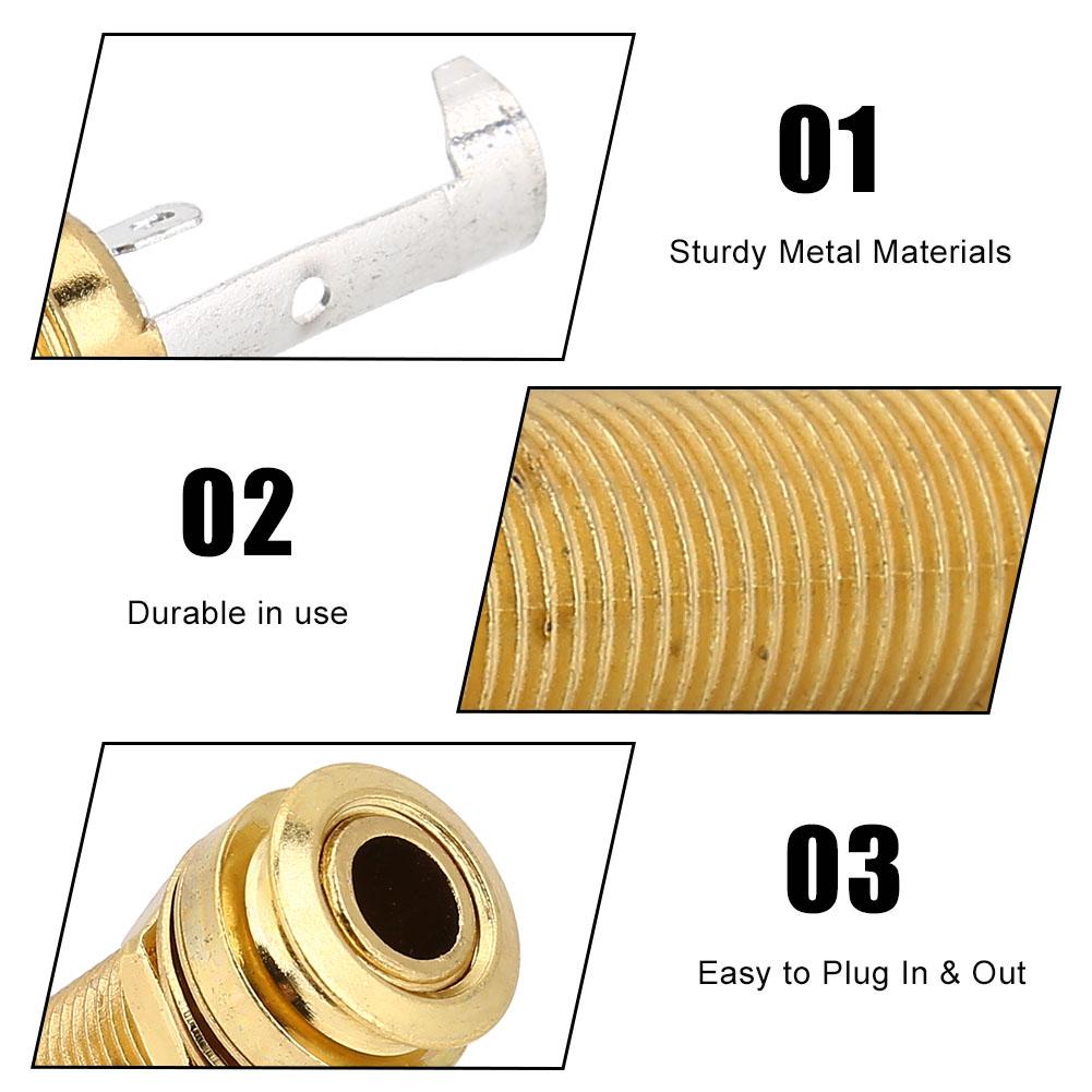 1Celsius4inch Cylinder   Threaded End Pin Output   Socket for Electric Guitar Bass (Gold)