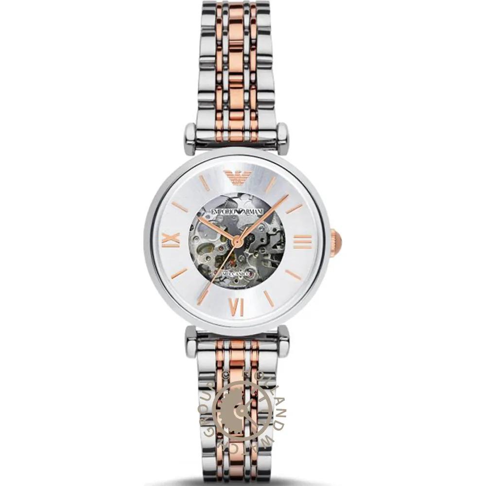 

Emporio Armani Gianni T-Bar Silver Metal Bicolor rose Ladies Mechanical Automatic AR1992 серебряный