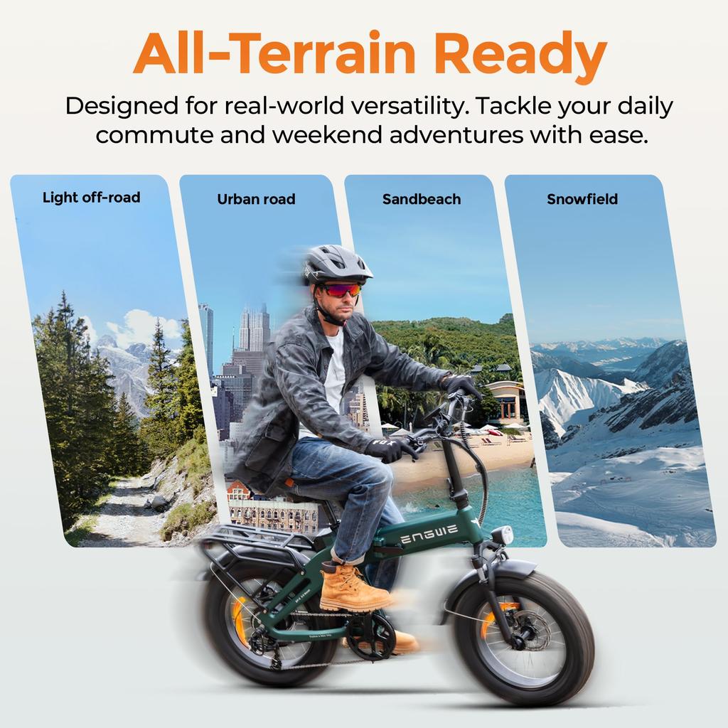 ENGWE Folding Electric Bicycle, 48V 13.5Ah Battery, Range Up To 120km, Foldable Design, All-terrain Application, EP-2 3.0 Boost