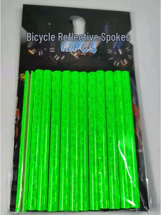 

Универсальные светоотражающие полоски на спицы велосипедных колес для горных велосипедов 12 Reflective Strips Pack зелёный