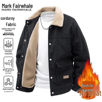FAIRWHALE Men's Fleece-Lined Casual Jacket