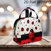 A 2D Flat-Printed Bag Featuring a Ladybug Design with Fun Polka Dots And Bright Colors. This Insulated Cooler Bag Is Reusable An