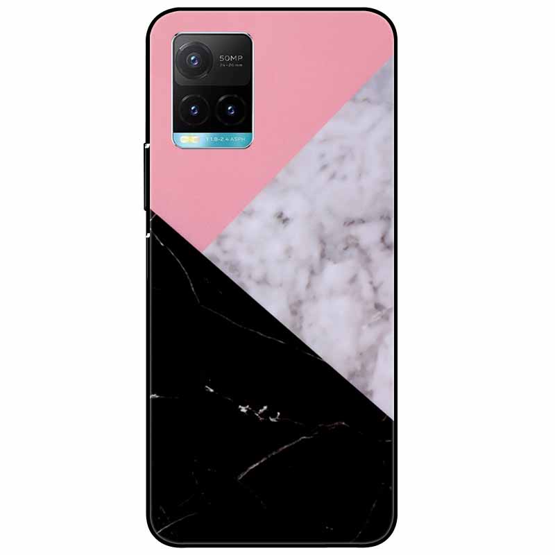 Für vivo Y33s Hülle Y 33s Silikon Weich Bemalt Katze Schwarze Hüllen für Vivo V2109 Y33S Rückseite TPU Hülle für VIVOY33s Cartoon