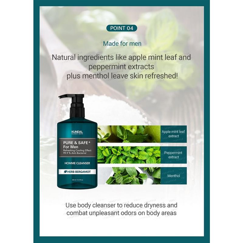 KUNDAL - Pure & Safe Cooling Homme Cleanser