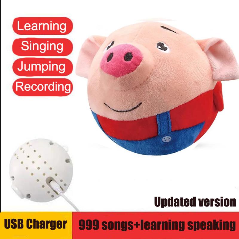 

Прыгающий USB говорящий мяч вибрирующий Анпанман музыкальный мяч-свинья плюшевая игрушка для детей Red