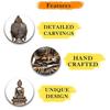 Buddha Statue showpiece Idol Home Decor Items for Living Room and Gifts (Antique Orange)