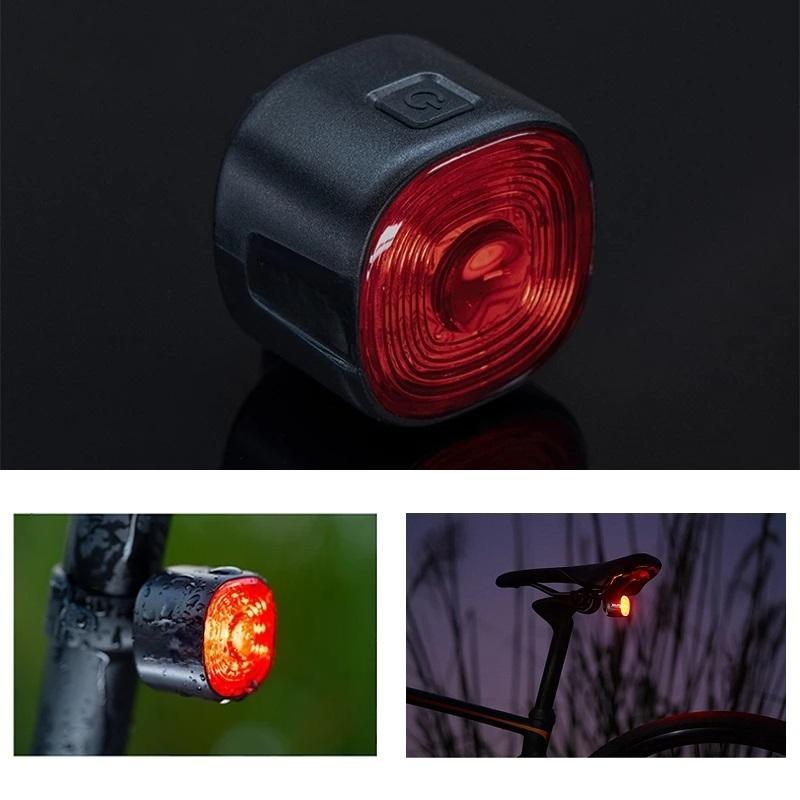 1PC Smart Bicycle Zadní svítilna Auto On/Off Stop Signál Brzda Silniční kolo LED Zadní světlo USB nabíjení MTB Cyklistika Bezpečnostní záblesková svítilna