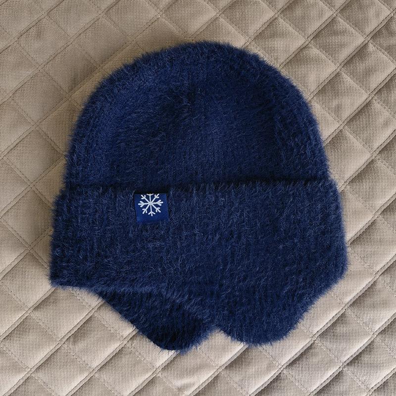 Outdoor warm knitted hats, winter wool earmuffs, men's and women's autumn and winter hats, stretch thick windproof hats, cycling hats