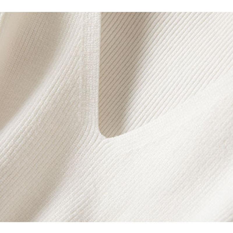 Blue Knit Vest Drawstring Waistband Design Ruffle Hem Sweet Women Pullover Sweater Simple Casual Sleeveless Coat Commuting Fall