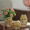 Rustic Style Sunflower Crack Glazed Ceramic Vase Display of Dried Flowers/fresh Flowers Vase Bohemian Home Decor In Living Rooms