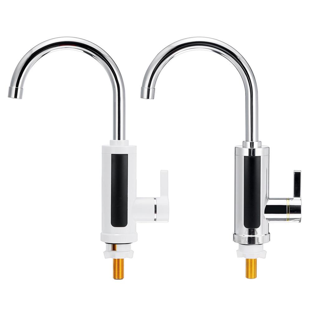 220V 3000W Electric Kitchen Water Heater Tap Instant Hot Water Faucet Heater Cold Heating Faucet Tankless Water Heater with LED