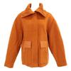 loro piana FAL3655 Elijah Palto / Elijah Palto Bebek Kaşmir Kuzu Derisi Örgü Fermuarlı Bluz Ceket S Turuncu Kullanılmış