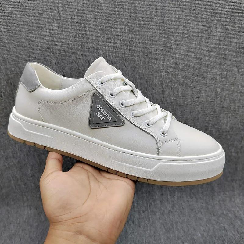 

Модные дизайнерские повседневные кроссовки на платформе для мужчин Модные мужские кроссовки из воловьей кожи с мягкой подошвой Повседневные роскошные кроссовки Zapatos Para Hombre 38