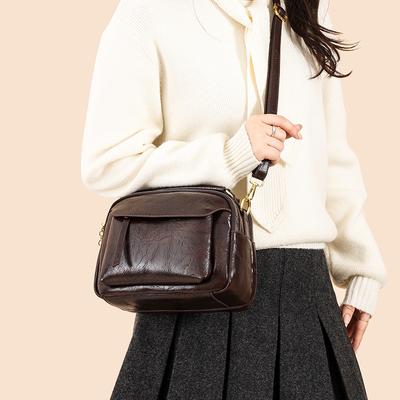 Single Shoulder Crossbody Bag - Soft Leather Bag - Large Capacity - Multi-functional - Fashionable Handbag