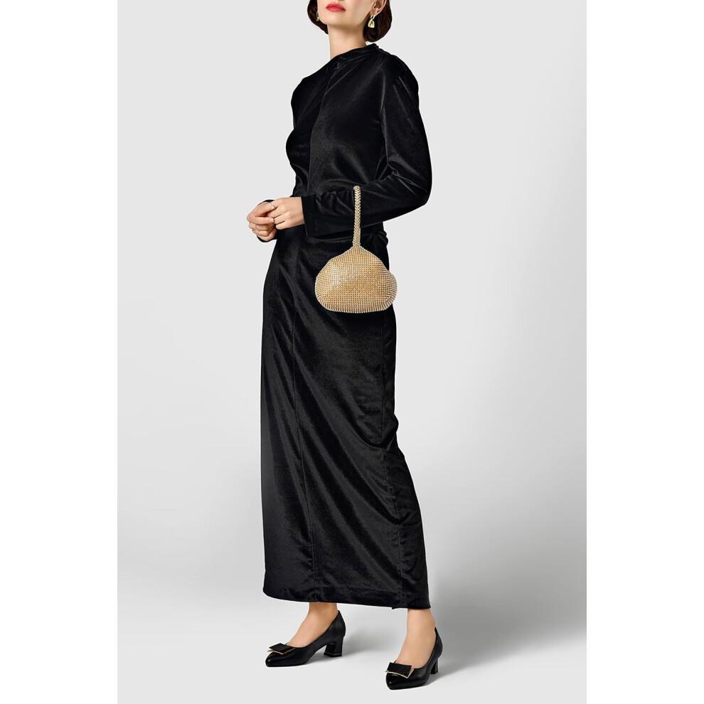 Women's 1920s Rhinestone Handbag Evening Clutch Prom Bag Gold for Weddings and Bridal Accessories