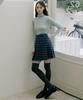 Riorg Eot Checkered Pleats Mini Skirt Indigo