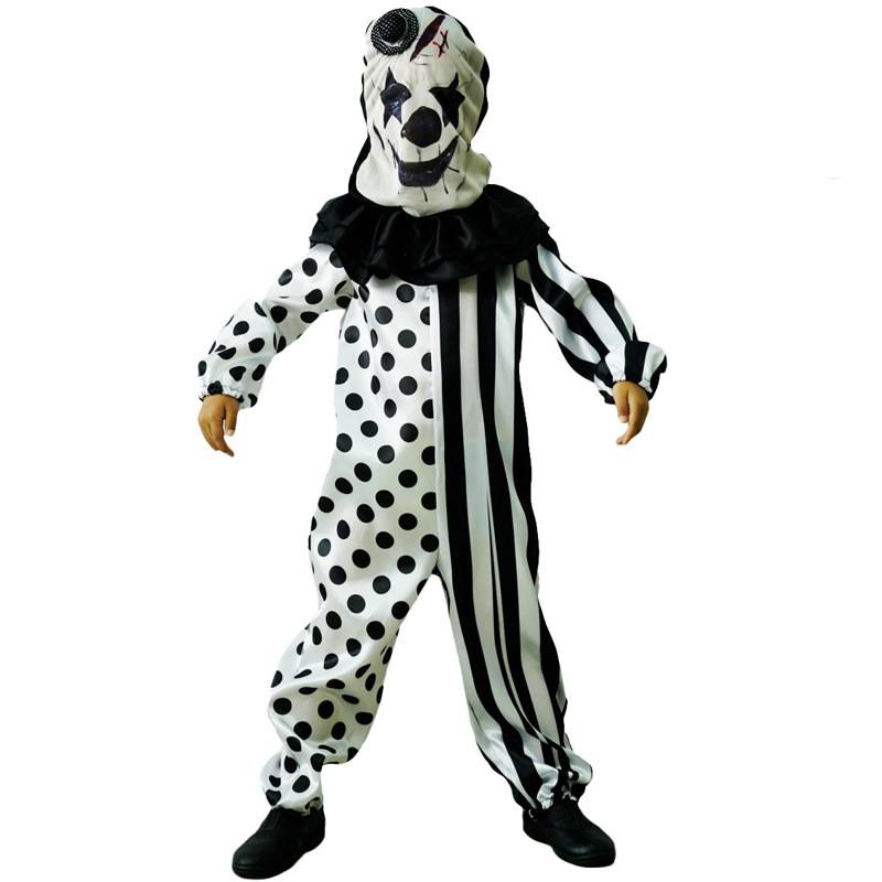 Clown Cosplay Terrifier Clothing Polyester Onesie Mask Halloween Party Costume