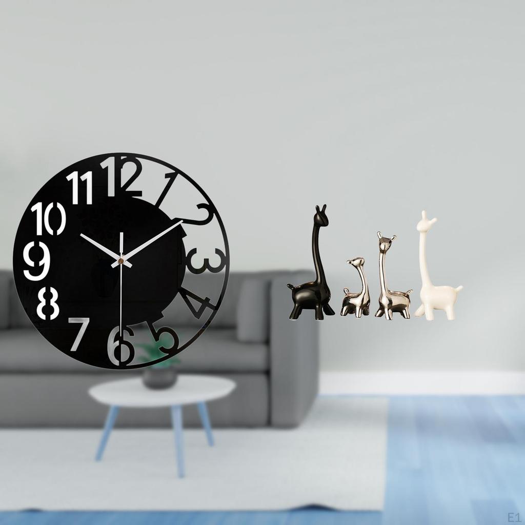 Acrylic Wall Clock Silent Easy to Read Simple Round Decorative for Hotel Office Home Bathroom