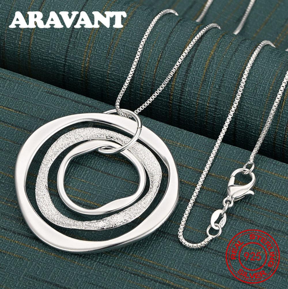 Copper Wavy Frosted Smooth Alternate Ring Pendant Necklace Small Fresh Design Women S Engagement Jewelry 75cm